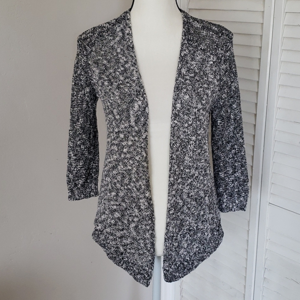 LOFT Black Heatheted Knit Cardigan, Small …